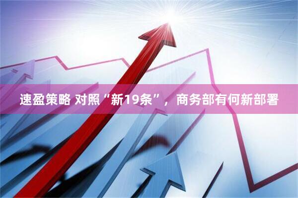 速盈策略 对照“新19条”，商务部有何新部署