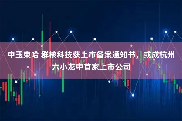 中玉束哈 群核科技获上市备案通知书，或成杭州六小龙中首家上市公司